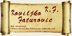 Koviljko Faturović vizit kartica